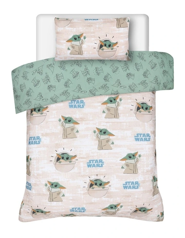 STAR WARS Baby Yoda Quilt Cover Set In Multi 3 STAR WARS Baby Yoda Quilt Cover Set In Multi