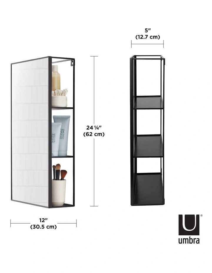 Umbra Cubiko Mirror 30x13x62cm In Black 4 Umbra Cubiko Mirror 30x13x62cm In Black - Image 2
