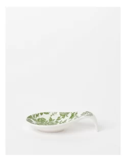 Heritage Garden To Table Floral Spoon Rest 14x7.5x3cm In Green