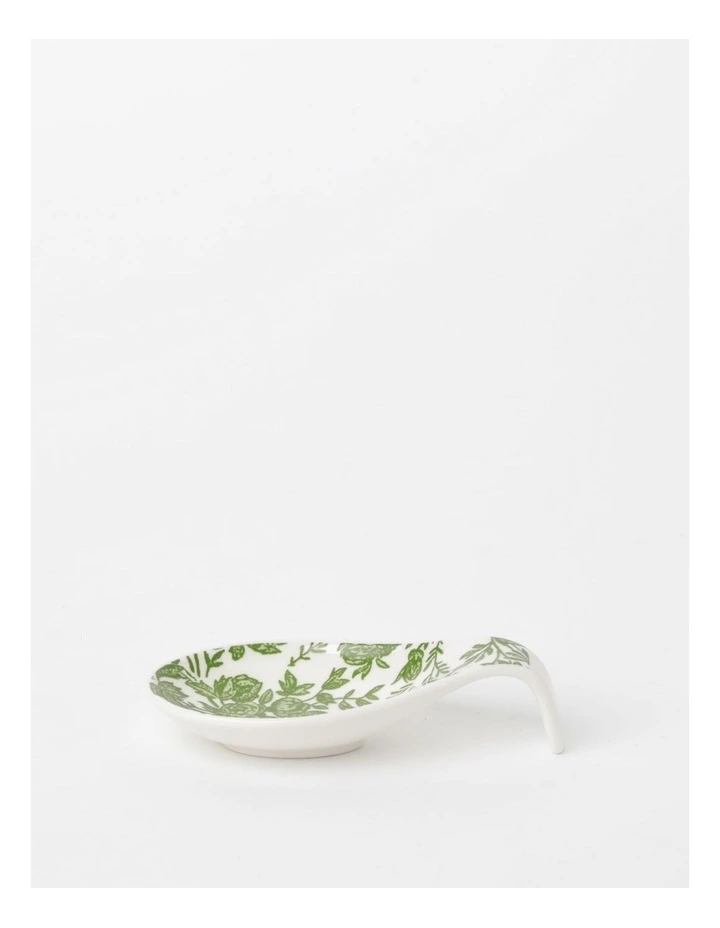 Heritage Garden To Table Floral Spoon Rest 14x7.5x3cm In Green 3 Heritage Garden To Table Floral Spoon Rest 14x7.5x3cm In Green