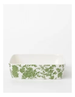 Heritage Garden To Table Floral Square Baker 22x22x6cm In Green