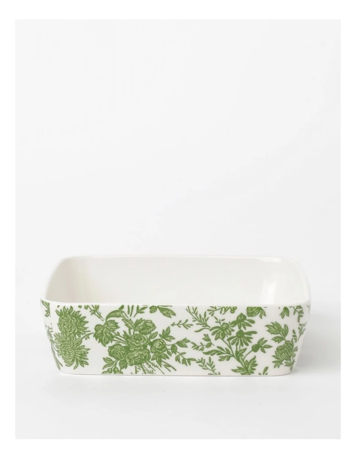 Heritage Garden To Table Floral Square Baker 22x22x6cm In Green 3 Heritage Garden To Table Floral Square Baker 22x22x6cm In Green