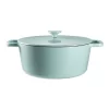 ID Pastel Cast Iron Round Casserole With Lid 28cm In Mint -Household Items Shop 940665520 1 720x928