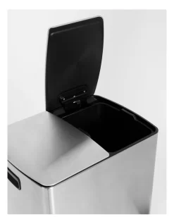 60L Dual Compartment Stainless Steel Pedal Bin In Silver -Household Items Shop 945895960 5 720x928
