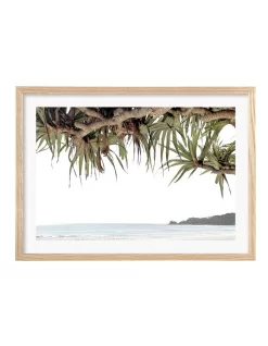Profile Byron Beach View Art Print A2 In Natural Frame Australian Made