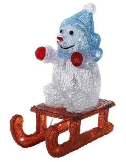 Acrylic Snowman On Sleigh