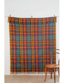 Heritage Collection Recycled Wool Scottish Tartan Blanket In Autumn -Household Items Shop 951297310 3 720x928
