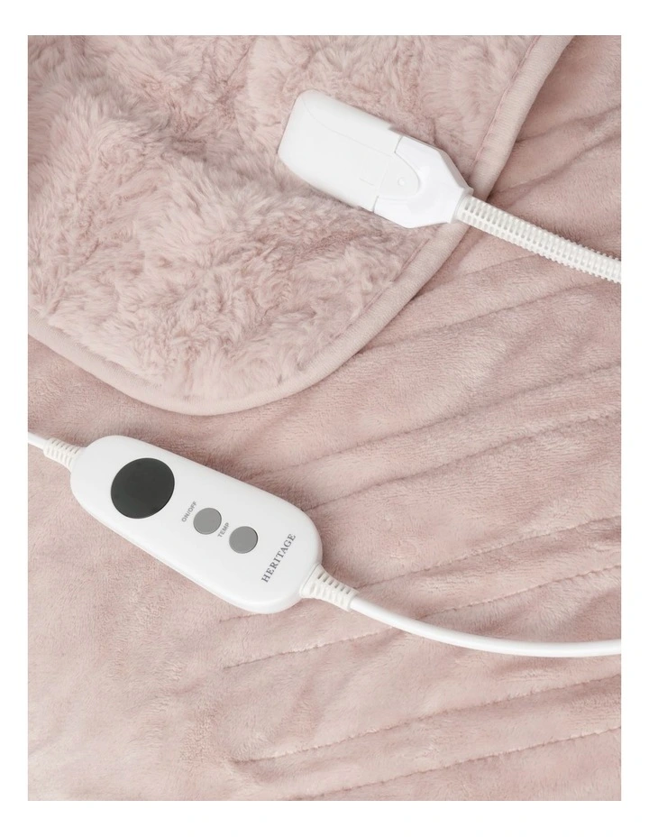 Heritage Faux Fur Heated Throw In Pink 5 Heritage Faux Fur Heated Throw In Pink - Image 3