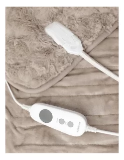 Heritage Faux Mink Heated Throw In Beige -Household Items Shop 953518780 3 720x928