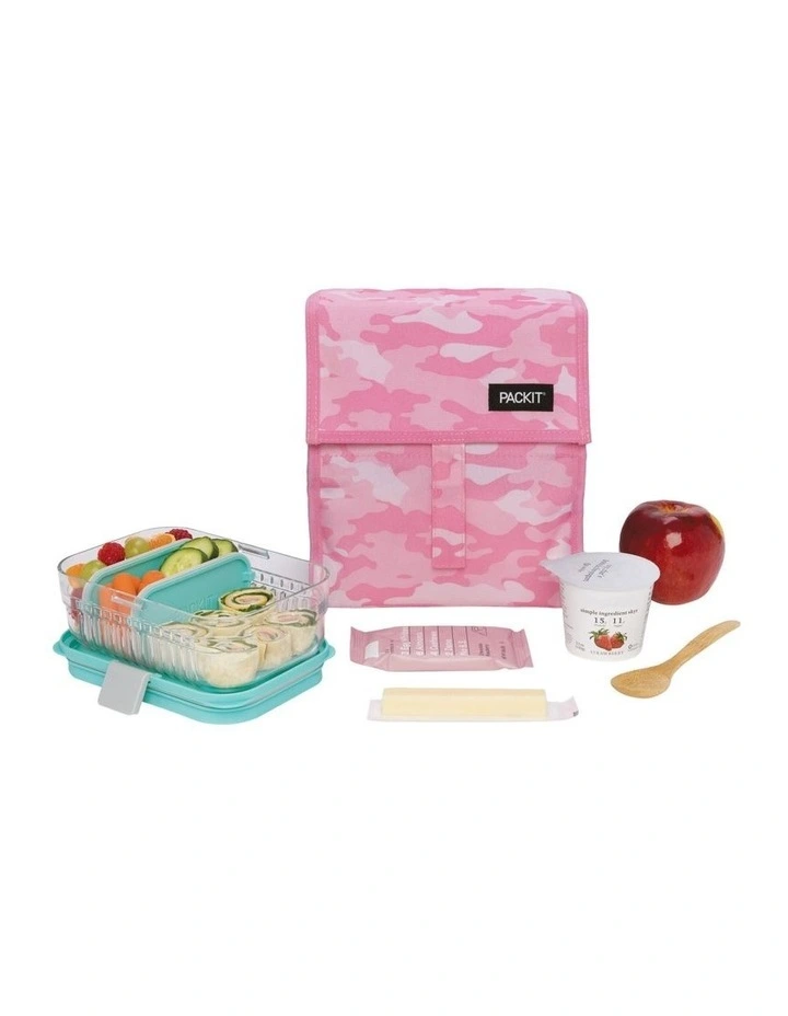 Freezable Lunch Bag In Pink Camo 7 Freezable Lunch Bag In Pink Camo - Image 5