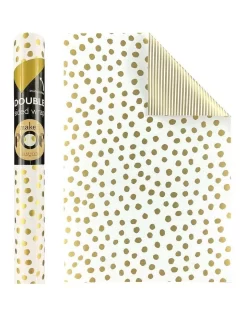 Simson Gold Dotty Pattern On White Roll Wrap