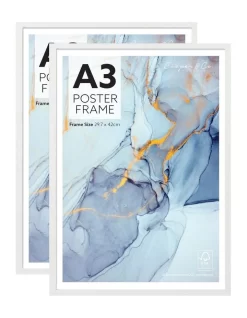 A3 Poster Photo Frames Set Of 2 In White