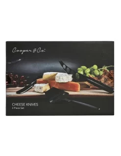 Cheese Knives Set Of 3 In Black -Household Items Shop 954963910 4 720x928