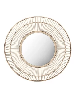 Cebu Round Rattan Mirror 80cm In Natural