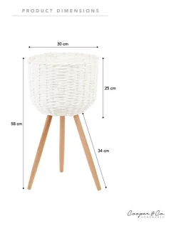 Large Natural Wicker Planter Pot With Stand In White -Household Items Shop 954972010 3 720x928