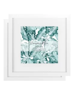Premium Paradise Photo Frames 30x30cm Matt To 20x20cm Set Of 2 In White