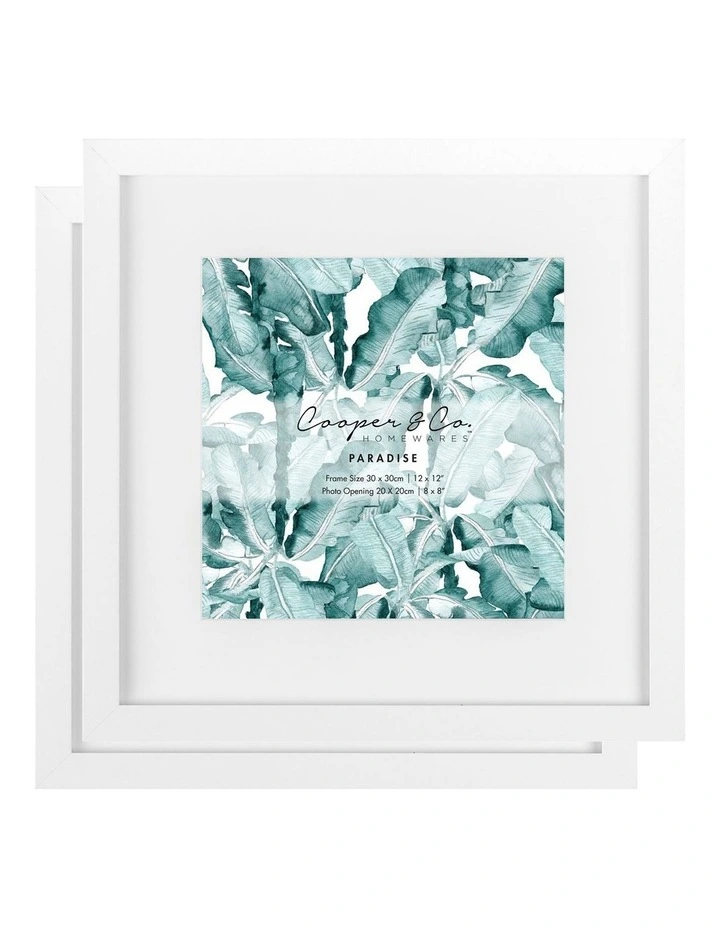 Premium Paradise Photo Frames 30x30cm Matt To 20x20cm Set Of 2 In White 3 Premium Paradise Photo Frames 30x30cm Matt To 20x20cm Set Of 2 In White