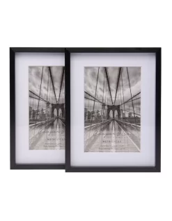 Set Of 2 6x8 Matt To 4x6 Photo Frames In Black
