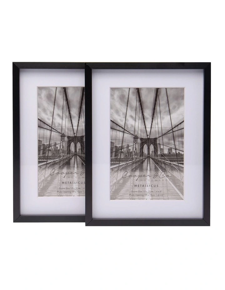 Set Of 2 6x8 Matt To 4x6 Photo Frames In Black 3 Set Of 2 6x8 Matt To 4x6 Photo Frames In Black