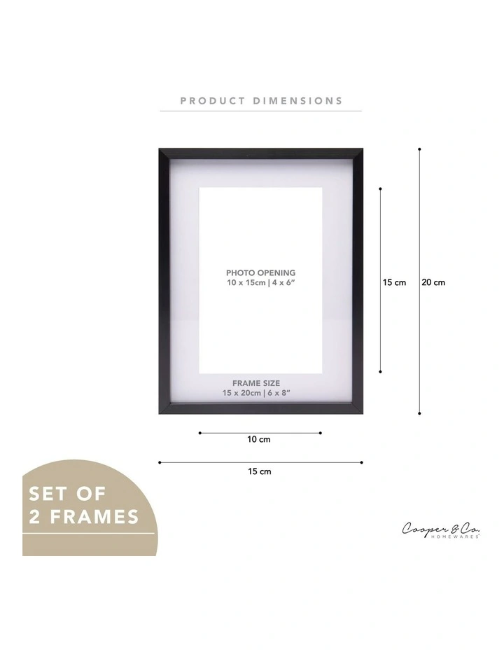 Set Of 2 6x8 Matt To 4x6 Photo Frames In Black 5 Set Of 2 6x8 Matt To 4x6 Photo Frames In Black - Image 3