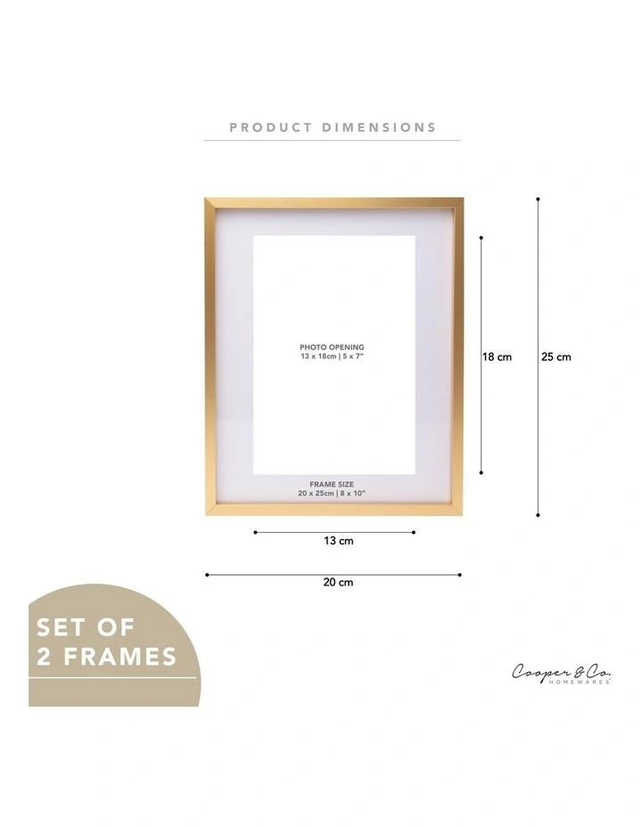 Premium Metallicus Metal Photo Frames 8x10 Matt To 5x7 Set Of 2 In Gold 5 Premium Metallicus Metal Photo Frames 8x10 Matt To 5x7 Set Of 2 In Gold - Image 3