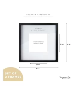 Set Of 2 40x40cm Mat To 20x20cm Shadow Box Photo Frames In Black 11 Set Of 2 40x40cm Mat To 20x20cm Shadow Box Photo Frames In Black -Household Items Shop 954984700 3 720x928