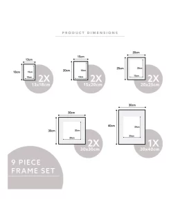 Premium Solid Wood 9 Piece Wall Frame In White -Household Items Shop 954986230 3 720x928