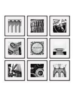 Square Frame Pack Of 9 In Black