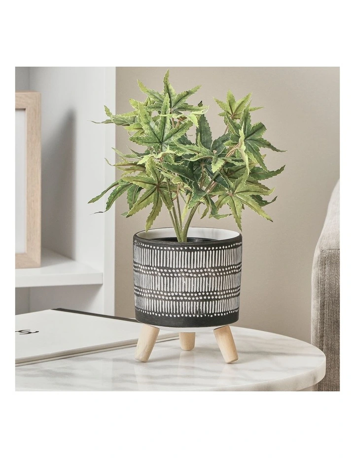 Nested White Stripe Terracotta Pots Set Of 3 4 Nested White Stripe Terracotta Pots Set Of 3 - Image 2