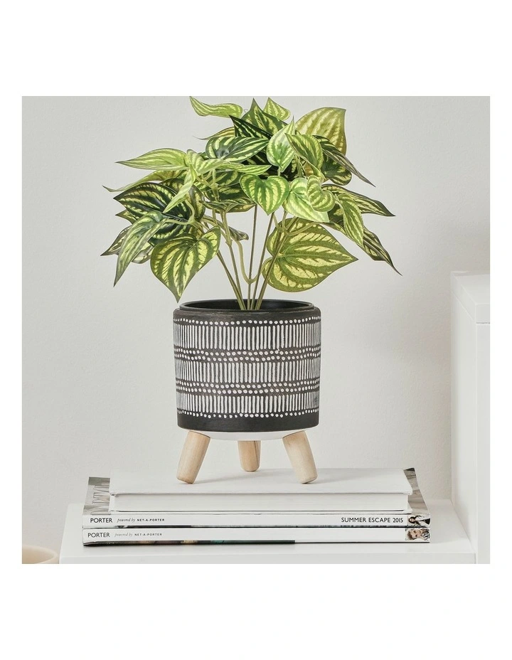 Nested White Stripe Terracotta Pots Set Of 3 6 Nested White Stripe Terracotta Pots Set Of 3 - Image 4