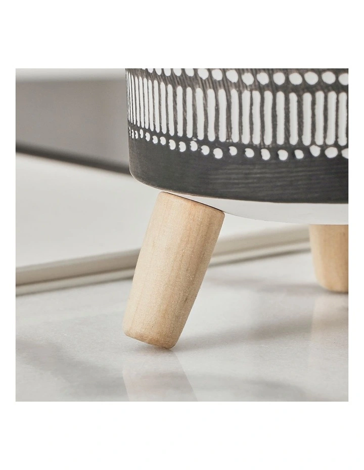 Nested White Stripe Terracotta Pots Set Of 3 7 Nested White Stripe Terracotta Pots Set Of 3 - Image 5