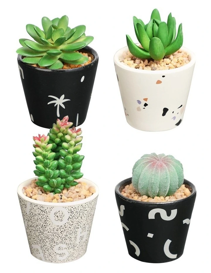 Monnier Artificial Garden Pots Set Of 4 In Multi 3 Monnier Artificial Garden Pots Set Of 4 In Multi