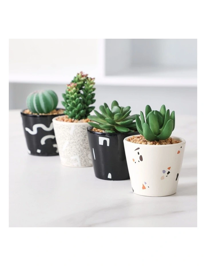 Monnier Artificial Garden Pots Set Of 4 In Multi 4 Monnier Artificial Garden Pots Set Of 4 In Multi - Image 2