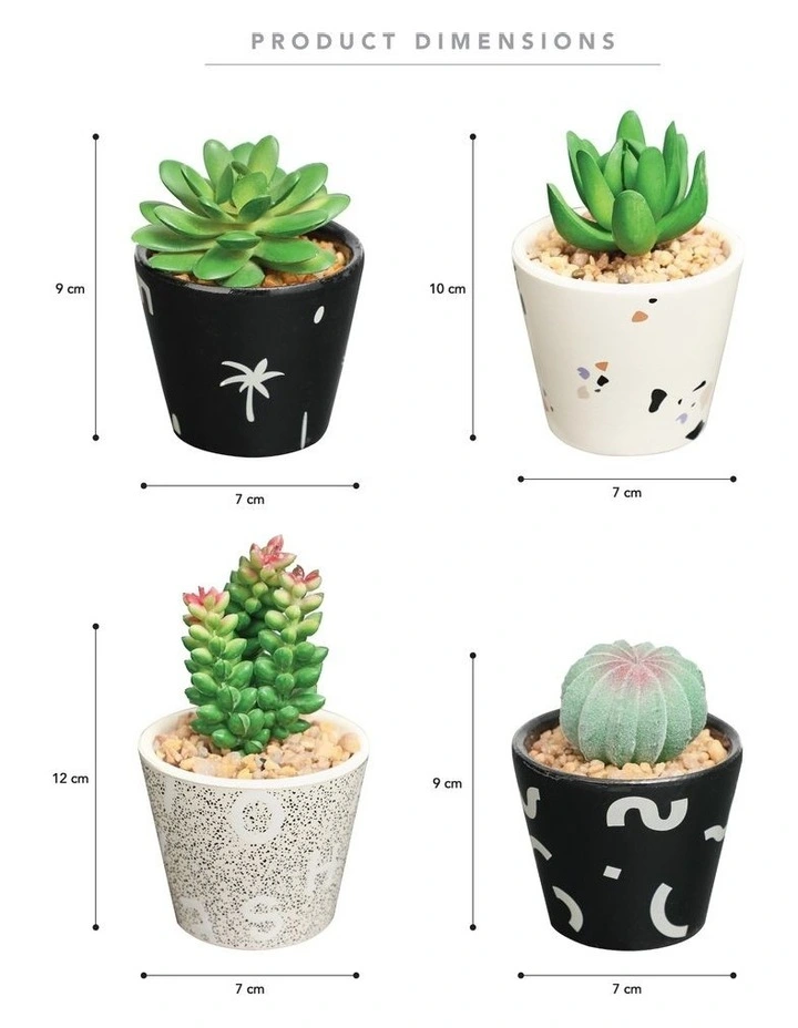 Monnier Artificial Garden Pots Set Of 4 In Multi 5 Monnier Artificial Garden Pots Set Of 4 In Multi - Image 3