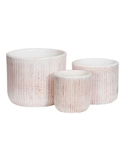 Izzy Terracotta Planter Pots Set Of 3 In Bronze