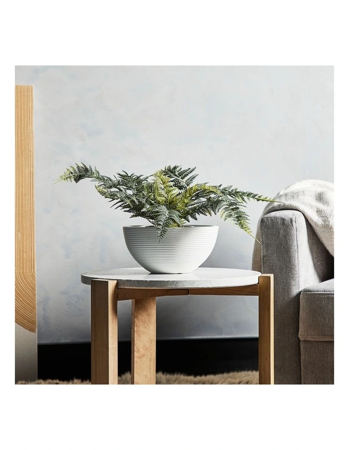 Decorative Ceramic Planter Bowl In White 4 Decorative Ceramic Planter Bowl In White - Image 2
