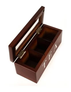 Wood Tea Box 3 Compart In Brown -Household Items Shop 954999820 4 720x928