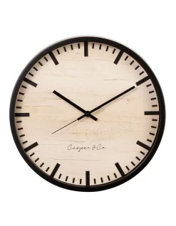 Solomon Silent Movement Round Wall Clock 35cm In Black