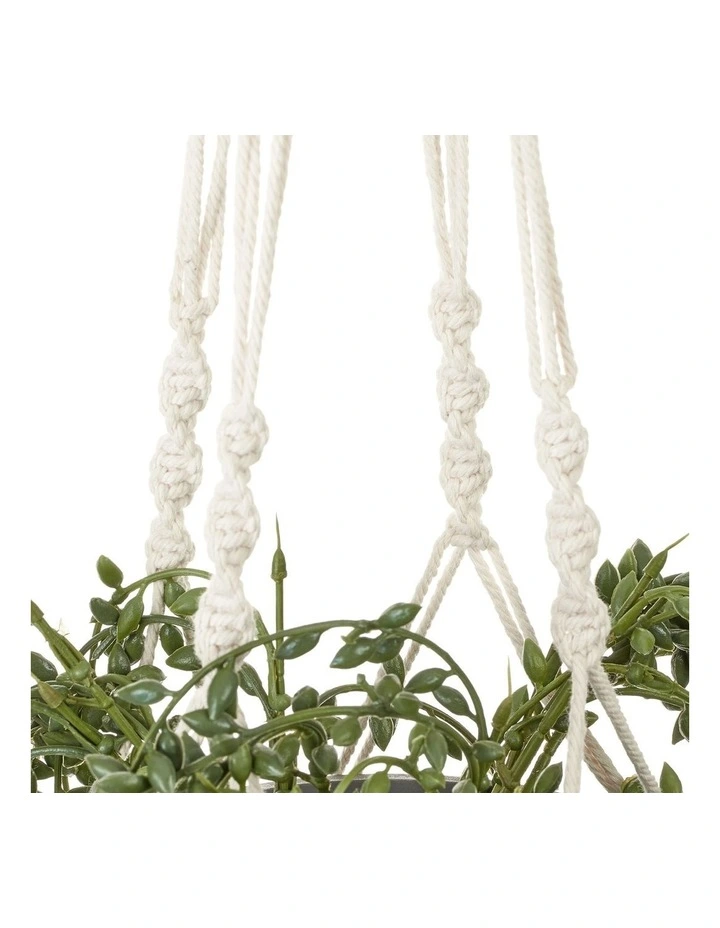 Artificial Pearl Hanging Potted Plant 90cm In Green 5 Artificial Pearl Hanging Potted Plant 90cm In Green - Image 3