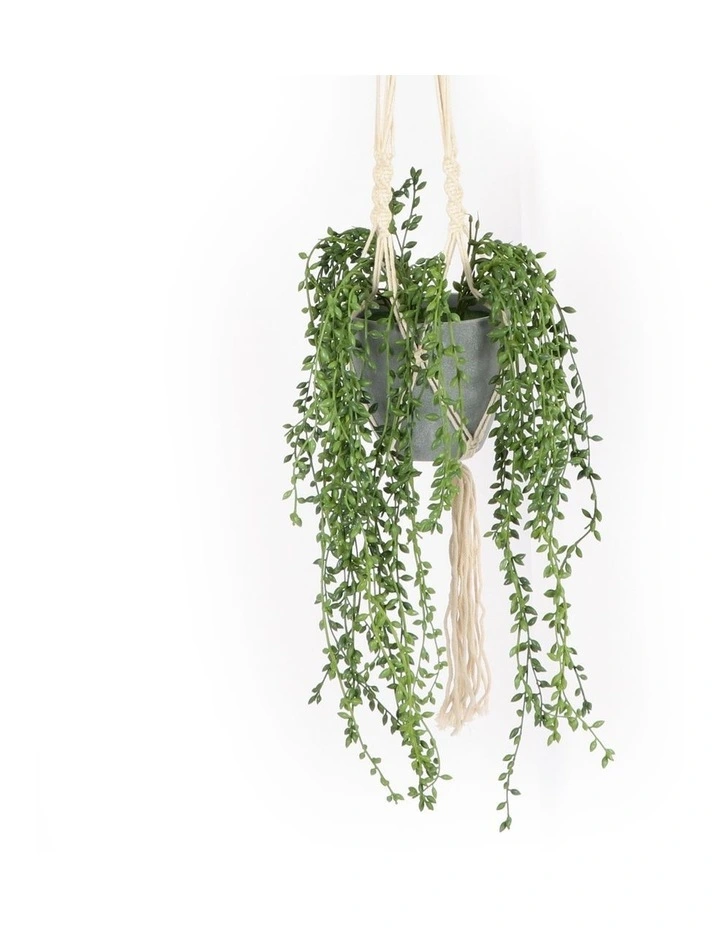 Artificial Pearl Hanging Potted Plant 90cm In Green 9 Artificial Pearl Hanging Potted Plant 90cm In Green - Image 7