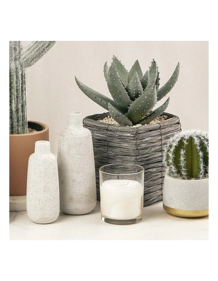 Aloe Vera Artificial Plant In Basket 29cm In Green 4 Aloe Vera Artificial Plant In Basket 29cm In Green - Image 2