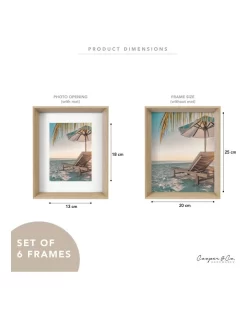 Premium Gallery Photo Frame Set 20x25cm Mat To 13x18cm 6 Pack In Oak -Household Items Shop 955017010 3 720x928