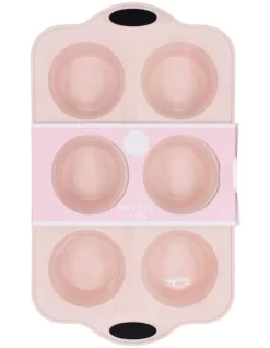 Marble Silicone 6 Cup Muffin Pan In Pink
