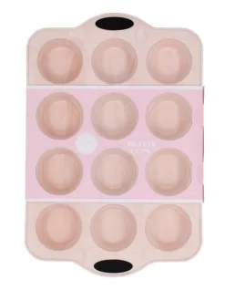 Marble Silicone Muffin Pan 12 Cup In Pink