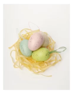 Speckled Egg Ornaments 4-Pack 13 Cm In Multi