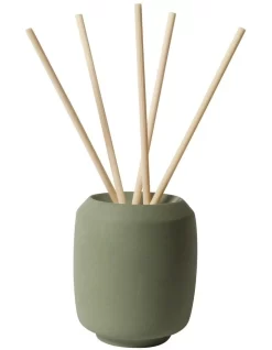 Life On Earth Puk Diffuser With Pear & Fresia Scented Sticks In Olive