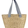 Hyacinth Bags Jumbo Tote Basket With Powder Blue Handles In Brown -Household Items Shop 957991780 1 720x928