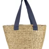 Hyacinth Bags Jumbo Tote Basket With Navy Blue Handles In Brown -Household Items Shop 957991870 1 720x928
