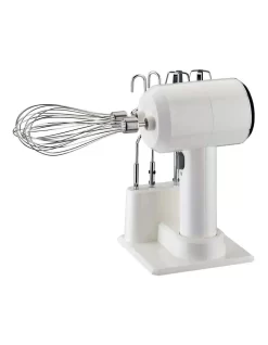20cm Cordless Hand Mixer With Stand For Home Cooking & Baking In White