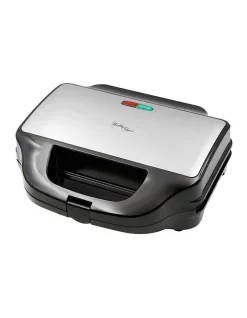 Sandwich Press With 3 Interchangeable Plates In Silver